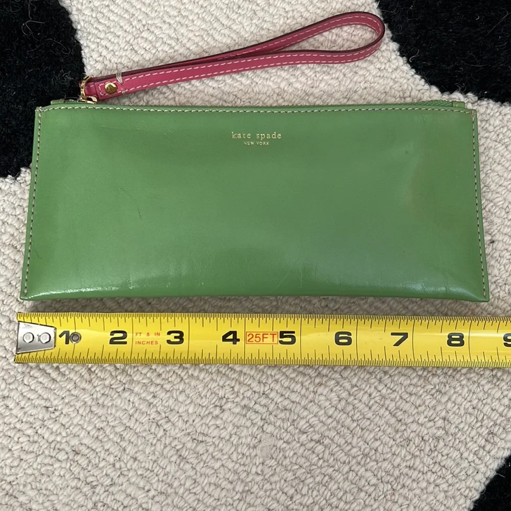 Kate Spade Green Wristlet Pouch w/Pencils, Ruler, Erasers, Sharpeners